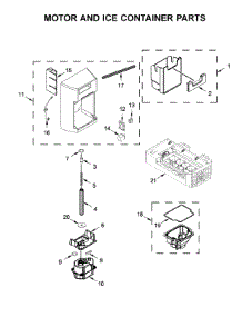 Motor And Ice Container Parts parts for Whirlpool Refrigerator WRSA88FIHN00 from AppliancePartsPros.com