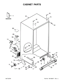 Cabinet Parts parts for Whirlpool Refrigerator WRSA88FIHN00 from AppliancePartsPros.com