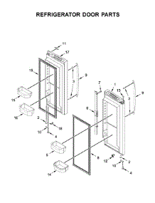 Refrigerator Door Parts parts for Whirlpool Refrigerator WRF532SMHZ01 from AppliancePartsPros.com