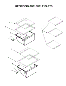 Refrigerator Shelf Parts parts for Whirlpool Refrigerator WRS315SNHM01 from AppliancePartsPros.com