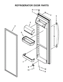 Refrigerator Door Parts parts for Whirlpool Refrigerator 5WRS25FDFG00 from AppliancePartsPros.com