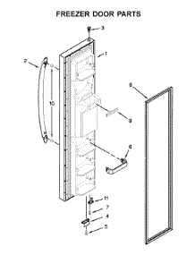 Freezer Door Parts parts for Whirlpool Refrigerator 5WRS25FDFG00 from AppliancePartsPros.com