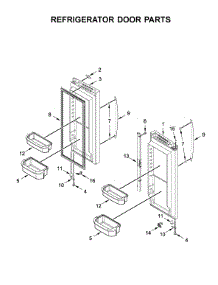 Refrigerator Door Parts parts for Whirlpool Refrigerator WRF540CWHZ01 from AppliancePartsPros.com