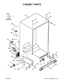 Cabinet Parts parts for Whirlpool Refrigerator WRS571CIHV01 from AppliancePartsPros.com