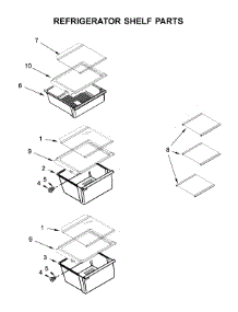 Refrigerator Shelf Parts parts for Whirlpool Refrigerator WRS325SDHB01 from AppliancePartsPros.com