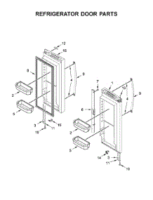 Refrigerator Door Parts parts for Whirlpool Refrigerator WRF535SWHZ01 from AppliancePartsPros.com