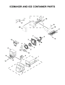 Icemaker And Ice Container Parts parts for Whirlpool Refrigerator WRF550CDHZ01 from AppliancePartsPros.com