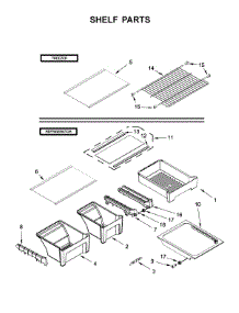Shelf Parts parts for Whirlpool Refrigerator WRT311FZDZ01 from AppliancePartsPros.com