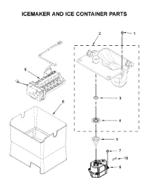 Icemaker And Ice Container Parts parts for Whirlpool Refrigerator WRF757SDHV00 from AppliancePartsPros.com