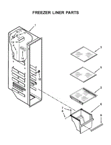 Freezer Liner Parts parts for Whirlpool Refrigerator WRSA71CIHZ00 from AppliancePartsPros.com