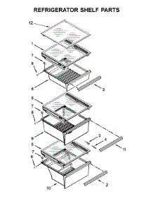 Refrigerator Shelf Parts parts for Whirlpool Refrigerator WRS586FIEM04 from AppliancePartsPros.com