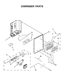Dispenser Parts parts for Whirlpool Refrigerator WRSA71CIHN00 from AppliancePartsPros.com