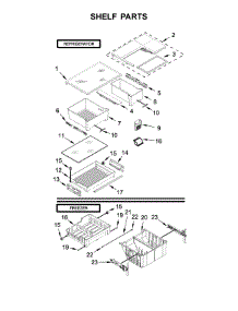 Shelf Parts parts for Whirlpool Refrigerator WRF560SMHB00 from AppliancePartsPros.com