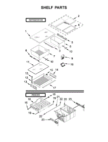 Shelf Parts parts for Whirlpool Refrigerator WRFA60SFHZ00 from AppliancePartsPros.com