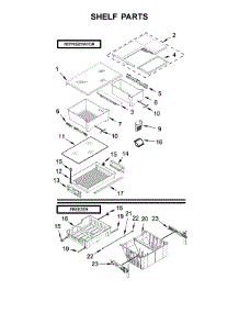 Shelf Parts parts for Whirlpool Refrigerator WRF560SMHZ00 from AppliancePartsPros.com