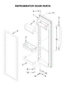Refrigerator Door Parts parts for Whirlpool Refrigerator WRS335SDHM00 from AppliancePartsPros.com