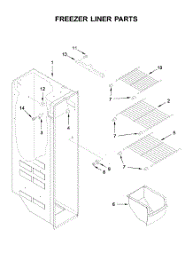 Freezer Liner Parts parts for Whirlpool Refrigerator WRS335SDHM00 from AppliancePartsPros.com
