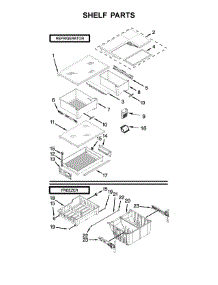 Shelf Parts parts for Whirlpool Refrigerator WRFA60SMHN00 from AppliancePartsPros.com