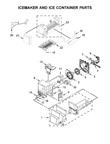 Icemaker And Ice Container Parts parts for Whirlpool Refrigerator WRF555SDHB00 from AppliancePartsPros.com