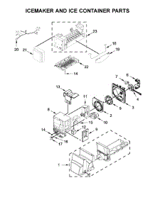 Icemaker And Ice Container Parts parts for Whirlpool Refrigerator WRF555SDHV01 from AppliancePartsPros.com