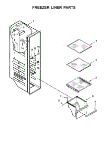 Freezer Liner Parts parts for Whirlpool Refrigerator WRS571CIDW01 from AppliancePartsPros.com