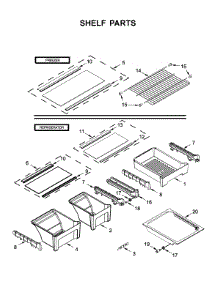 Shelf Parts parts for Whirlpool Refrigerator WRT311FZDW01 from AppliancePartsPros.com