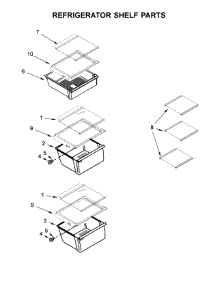 Refrigerator Shelf Parts parts for Whirlpool Refrigerator WRS325SDHB00 from AppliancePartsPros.com