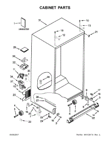 Cabinet Parts parts for Whirlpool Refrigerator WRS571CIDB02 from AppliancePartsPros.com