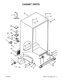 Cabinet Parts parts for Whirlpool Refrigerator WRS588FIHW00 from AppliancePartsPros.com
