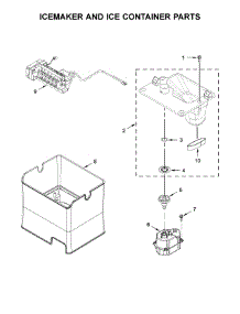 Icemaker And Ice Container Parts parts for Whirlpool Refrigerator WRX986SIHV00 from AppliancePartsPros.com
