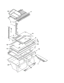 Shelf parts for Whirlpool Refrigerator ET8GHMXLT02 from AppliancePartsPros.com