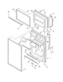 Door parts for Whirlpool Refrigerator ET8GHMXLT02 from AppliancePartsPros.com