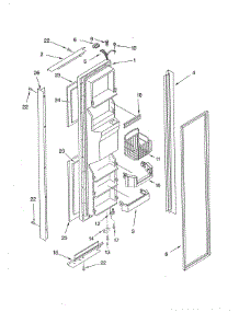 Freezer Door parts for Whirlpool Refrigerator ED5THAXMS10 from AppliancePartsPros.com