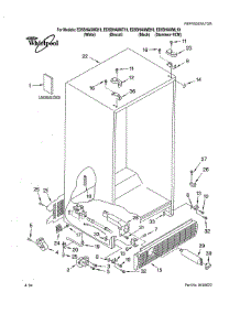 Cabinet parts for Whirlpool Refrigerator ED5SHEXML10 from AppliancePartsPros.com