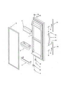 Refrigerator Door parts for Whirlpool Refrigerator ED5SHEXMQ10 from AppliancePartsPros.com