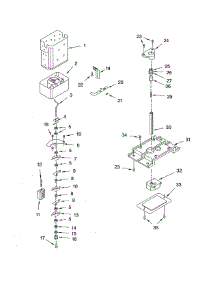 Motor & Ice Container parts for Whirlpool Refrigerator ED5SHEXMQ10 from AppliancePartsPros.com