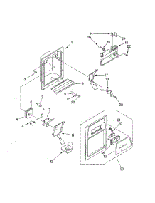 Dispenser Front parts for Whirlpool Refrigerator ED5SHEXMT10 from AppliancePartsPros.com