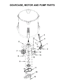 Gearcase, Motor And Pump Parts parts for Whirlpool Washer WTW5000DW2 from AppliancePartsPros.com
