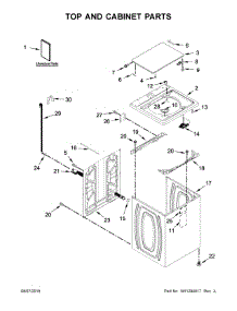 Top And Cabinet Parts parts for Whirlpool Washer WTW5000DW2 from AppliancePartsPros.com