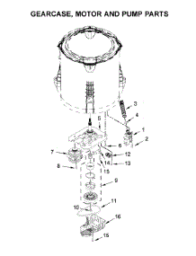 Gearcase, Motor And Pump Parts parts for Whirlpool Washer WTW4855HW1 from AppliancePartsPros.com
