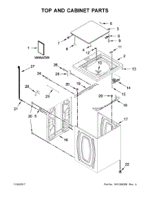 Top And Cabinet Parts parts for Whirlpool Washer 7MWTW1604DM2 from AppliancePartsPros.com