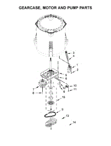 Gearcase, Motor And Pump Parts parts for Whirlpool Washer 7MWTW1604DM2 from AppliancePartsPros.com