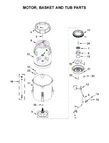 Motor, Basket And Tub Parts parts for Whirlpool Washer WTW8000DW5 from AppliancePartsPros.com