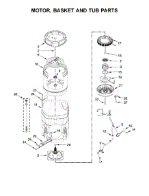 Motor, Basket And Tub Parts parts for Whirlpool Washer WTW8700EC1 from AppliancePartsPros.com