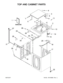 Top And Cabinet Parts parts for Whirlpool Washer 7MWTW9919DM2 from AppliancePartsPros.com