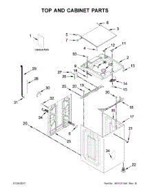 Top And Cabinet Parts parts for Whirlpool Washer WTW7500GC0 from AppliancePartsPros.com