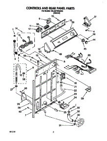 Controls And Rear Panel parts for Whirlpool Washer RF3100 from AppliancePartsPros.com