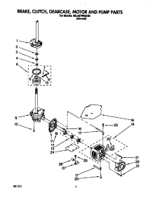 Brake, Clutch, Gearcase, Motor And Pump parts for Whirlpool Washer RF3100 from AppliancePartsPros.com