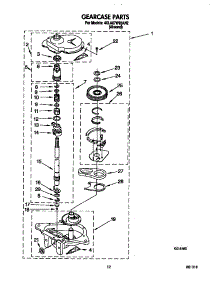Gearcase parts for Whirlpool Washer RF3100 from AppliancePartsPros.com