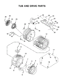 Tub And Drive Parts parts for Whirlpool Washer Dryer Combo YWFC8090GX0 from AppliancePartsPros.com